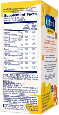 Thuốc Nhỏ Giọt Vitamin Tổng Hợp Enfamil® Poly-Vi-Sol® Có Chứa Sắt (Chai 50 mL): Hướng Dẫn Chi Tiết Cho Cha Mẹ