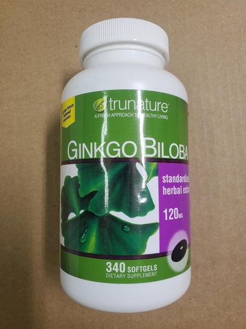 TruNature Ginkgo Biloba 120mg 340 Viên Bổ Não Hỗ Trợ Sức Khỏe Não Bộ 2026 – TruNature Ginkgo Biloba 120mg Bổ Sung Chiết Xuất Lá Bạch Quả Tăng Cường Trí Nhớ Tập Trung Tuần Hoàn Máu Não Giảm Mệt Mỏi An Toàn Không GMO Không Gluten Chính Hãng Mỹ Giá Rẻ Costco