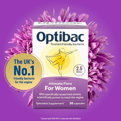 🌸 OPTIBAC PROBIOTICS DÀNH CHO PHỤ NỮ – MEN VI SINH HỖ TRỢ SỨC KHỎE VÙNG KÍN, 2,5 TỶ CFU, 30 VIÊN NANG (THUẦN CHAY) 🌸