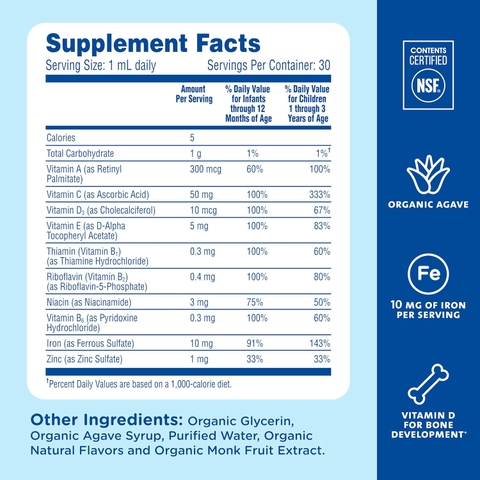Siro Vitamin Tổng Hợp Mommy's Bliss + Sắt 30ml Cho Bé Từ 2 Tháng Tuổi Trở Lên 2026 – Mommy's Bliss Multivitamin With Iron Hỗ Trợ Hệ Miễn D