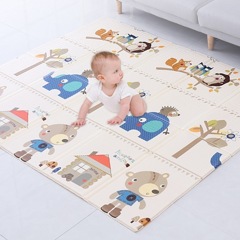 Thảm Xốp Trải Sàn Xpe Phủ Silicon Chống Thấm Cho Bé Siêu Êm 1m8 x2m