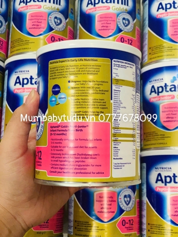 Sữa Aptamil Pepti Junior Gold+ Úc 450g - Giải Pháp Tối Ưu Cho Trẻ Dị Ứng Đạm Sữa Bò