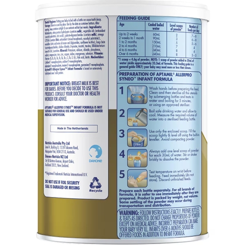 Sữa Aptamil AllerPro Syneo Số 1 900g – Giải Pháp Tốt Nhất Cho Bé Dị Ứng Đạm Sữa Bò 0-6 Tháng