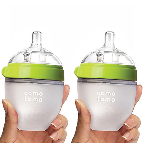 Bình sữa silicone Comotomo 150ml màu xanh cho bé từ 0M+