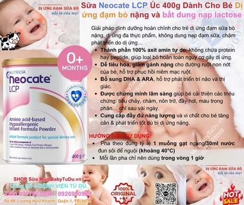 Sữa Neocate LCP - Giải Pháp Dinh Dưỡng Tối Ưu Cho Trẻ Sơ Sinh Dị Ứng Đạm Sữa Bò