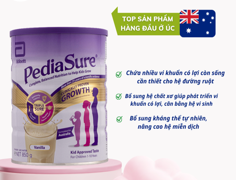 Sữa bột Pediasure Growth 850g cho trẻ từ 1-10 tuổi của Úc