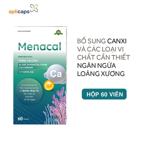 Canxi Menacal - Canxi từ tảo biển và san hô cho mẹ bầu và trẻ nhỏ (hộp 60 viên)