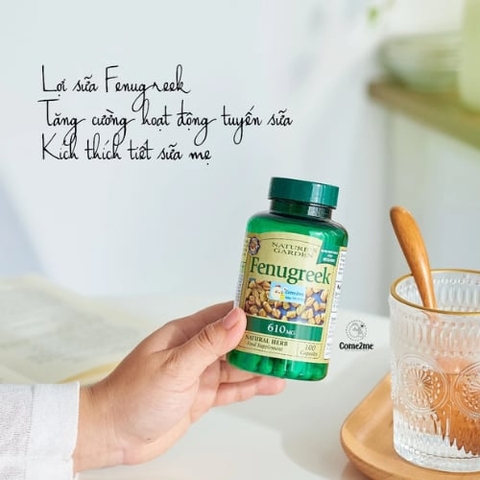 Vitamin Fenugreek 610mg (Cỏ Cà Ri Lợi Sữa) 2026 – Viên Uống Chiết Xuất Tự Nhiên Cỏ Cà Ri Kích Thích Tăng Tiết Sữa Cải Thiện Chất Lượng Sữa Hỗ Trợ Phục Hồi Sức Khỏe Mẹ Sau Sinh Tăng Size Vòng 1 Như Hormone Estrogen Chính Hãng Nature's Garden Anh Giá Rẻ