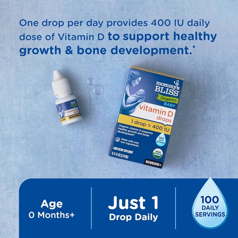 Vitamin D3 Hữu Cơ Mommy's Bliss Cho Trẻ Sơ Sinh: Giải Pháp Vàng Phát Triển Hệ Xương Khỏe Mạnh
