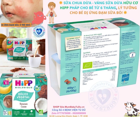 🌟 SỮA CHUA DỪA - VÁNG SỮA DỪA HỮU CƠ HIPP PHÁP CHO BÉ TỪ 6 THÁNG, LÝ TƯỞNG CHO BÉ DỊ ỨNG ĐẠM SỮA BÒ! 🌟