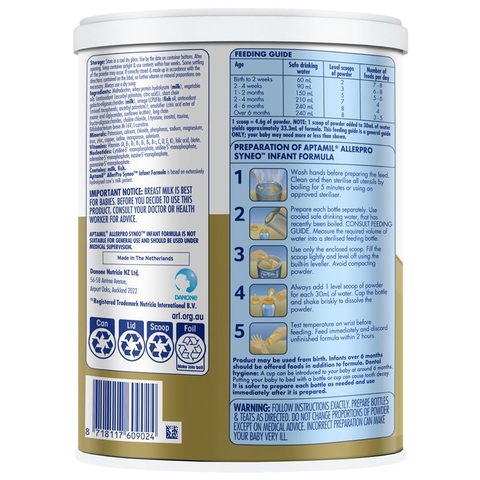 Sữa Aptamil AllerPro Syneo Số 1 900g – Giải Pháp Tốt Nhất Cho Bé Dị Ứng Đạm Sữa Bò 0-6 Tháng