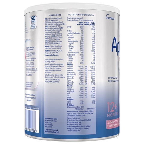 Sữa Aptamil Sensitive Úc 900g – Sữa Thủy Phân 1 Phần, Dễ Tiêu Hóa, Hấp Thu Tối Ưu Cho Bé Trên 12 Tháng Khó Tiêu, Đầy Hơi