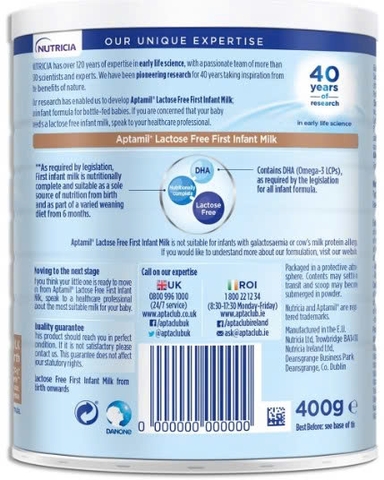 Sữa Bột Aptamil Lactose Free 400g Cho Bé 0-12 Tháng 2026 – Aptamil Lactose Free Không Lactose Hỗ Trợ Tiêu Hóa Tăng Cân Khỏe Mạnh Cho Bé Không Dung Nạp Đường Lactose Chính Hãng Anh Giá Rẻ