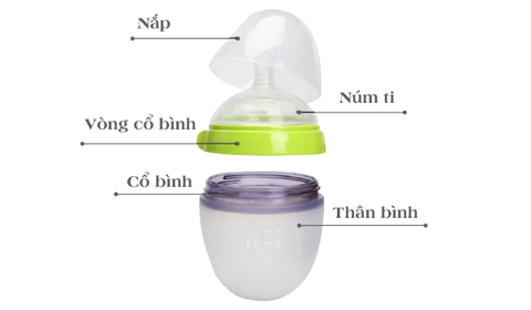 Bình sữa silicone Comotomo 150ml màu xanh cho bé từ 0M+