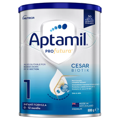Sữa bột Aptamil Profutura CESARBIOTIK 1 INFANT FORMULA New Zealand 800g dành cho trẻ từ 0 - 12 tháng tuổi