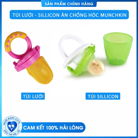 TÚI LƯỚI  CÓ NẮP ĐẬY ĂN CHỐNG HÓC MUNCHKIN CHO BÉ