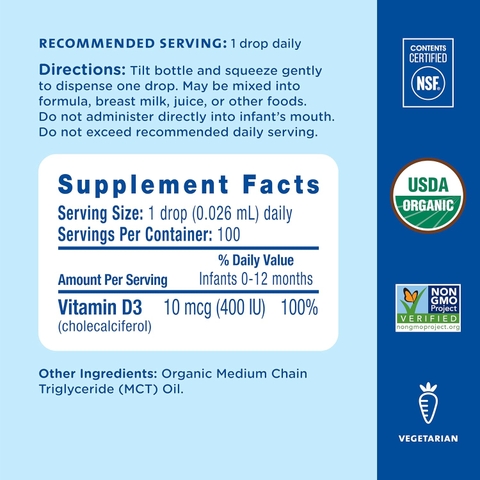 Vitamin D3 Hữu Cơ Mommy's Bliss Cho Trẻ Sơ Sinh: Giải Pháp Vàng Phát Triển Hệ Xương Khỏe Mạnh