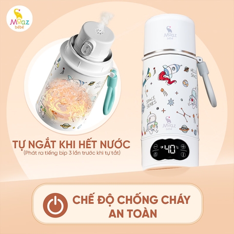 Bình Đun Nước Cầm Tay Moaz BéBé MB-058 Universe 500ml – Bình Đun Nước Di Động Pha Sữa Cho Bé Sơ Sinh Khi Đi Du Lịch, Về Quê, Pin Sạc USB, Màn Hình LED