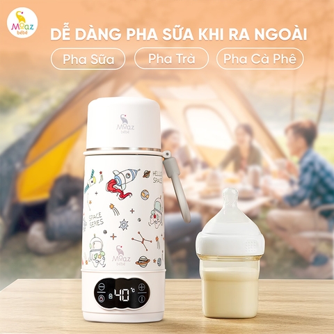 Bình Đun Nước Cầm Tay Moaz BéBé MB-058 Universe 500ml – Bình Đun Nước Di Động Pha Sữa Cho Bé Sơ Sinh Khi Đi Du Lịch, Về Quê, Pin Sạc USB, Màn Hình LED