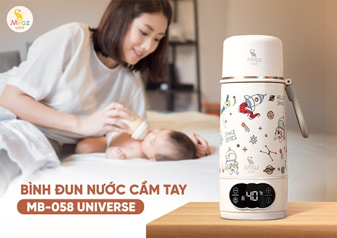 Bình Đun Nước Cầm Tay Moaz BéBé MB-058 Universe 500ml – Bình Đun Nước Di Động Pha Sữa Cho Bé Sơ Sinh Khi Đi Du Lịch, Về Quê, Pin Sạc USB, Màn Hình LED
