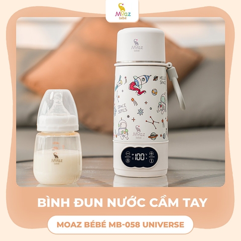 Bình Đun Nước Cầm Tay Moaz BéBé MB-058 Universe 500ml – Bình Đun Nước Di Động Pha Sữa Cho Bé Sơ Sinh Khi Đi Du Lịch, Về Quê, Pin Sạc USB, Màn Hình LED