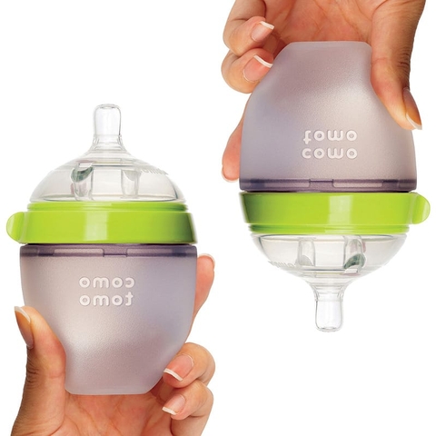 Bình sữa silicone Comotomo 150ml màu xanh cho bé từ 0M+