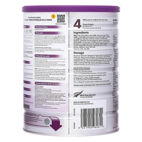 Sữa A2 Platinum Premium Toddler Milk Drink Số 3 Lon 900g (Từ 1 Tuổi Trở Lên) 2026 – Sữa A2 Đạm Quý A2 Nhập Khẩu New Zealand Tự Nhiên Dễ Tiêu Hóa Giảm Đầy Hơi Tăng Hấp Thu Dinh Dưỡng Tăng Cân Khỏe Mạnh Không Đạm A1 Không GMO Chính Hãng Úc Giá Rẻ Cho Trẻ Ăn Dặm