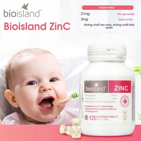 Bio Island ZINC Cho Trẻ Em – Viên Nhai Kẽm Hỗ Trợ Miễn Dịch, Chức Năng Nhận Thức Và Phát Triển Toàn Diện