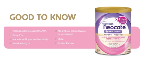Sữa Neocate Syneo Mỹ 400g – Giải Pháp Y Khoa Tốt Nhất Cho Bé Dị Ứng Đạm Sữa Bò Nặng!