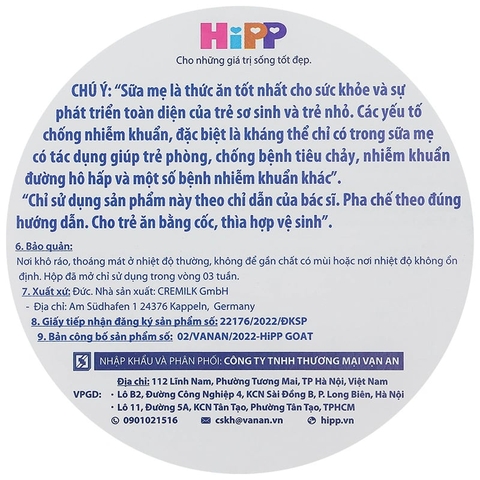 Sữa Dê HiPP Organic Số 2 400g Cho Bé Dị Ứng Đạm Sữa Bò 2026 – Sữa Dê Hữu Cơ Đức Beta-Casein A2 Dễ Tiêu Hóa Giảm Đầy Hơi Táo Bón Bổ Sung DHA ARA Hỗ Trợ Trí Não Miễn Dịch Chính Hãng 