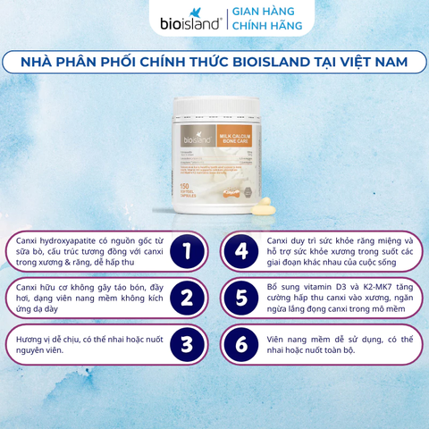 Viên Nang Canxi Sữa Hữu Cơ Bio Island Úc: Giải Pháp Xương Răng Chắc Khỏe Cho Cả Gia Đình