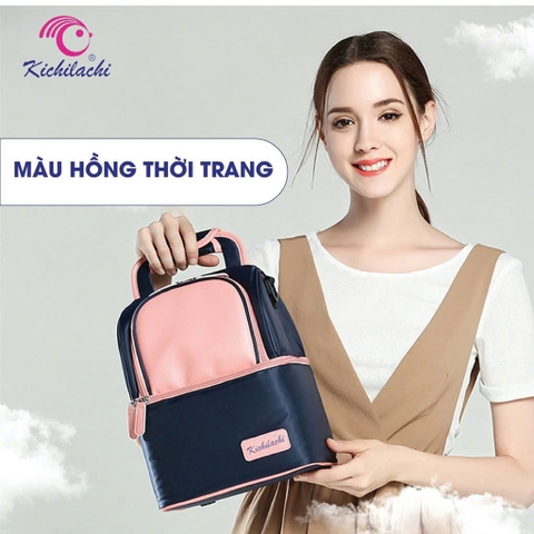 Balo Mẹ Bỉm Sữa 2 Tầng Giữ Nhiệt Bảo Quản Sữa Kichilachi