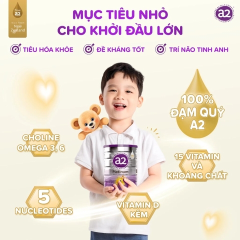 Sữa A2 Platinum Junior Milk Drink Số 4 Lon 900g (Từ 3 Tuổi Trở Lên) 2026 – Sữa A2 Đạm Quý A2 Nhập Khẩu New Zealand Tự Nhiên Dễ Tiêu Hóa Hỗ Trợ Phát Triển Chiều Cao Trí Não Hệ Miễn Dịch Sức Khỏe Toàn Diện An Toàn Không Đạm A1 Không GMO Chính Hãng Úc Giá Rẻ Cho Trẻ Tiền Học Đường