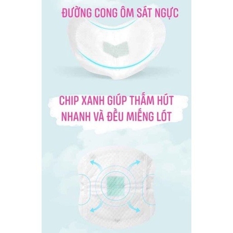 Miếng lót thấm sữa Cao Cấp V-Coool (50 miếng) Thấm Hút Chống Tràn Tuyệt Đối