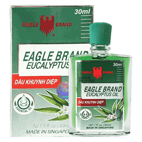 Tinh Dầu Khuynh Diệp Con Ó 2 Nắp Eagle Brand Eucalyptus Oil 30ml – Giữ ấm, giảm cảm cúm, thông mũi hiệu quả cho bé