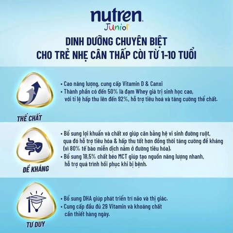 Sữa Nutren Junior 800g Cho Bé Suy Dinh Dưỡng Kém Hấp Thu 2026 – Sữa Dinh Dưỡng Cao Năng Lượng Bổ Sung Hoặc Thay Thế Bữa Ăn Hỗ Trợ Tăng Cân Khỏe Mạnh Cho Bé Ăn Uống Kém, Bé Bệnh Đang Hồi Phục, Còi Cọc Chính Hãng Nestlé Giá Rẻ