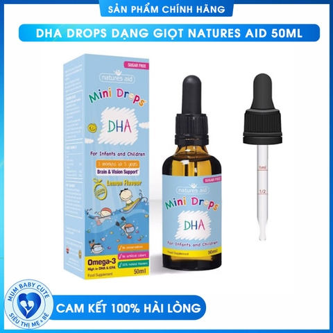 DHA drops dạng giọt Natures Aid cho bé từ 3 tháng tuổi 50ml