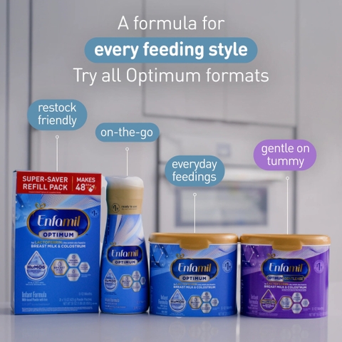 Enfamil Optimum Baby Formula – Sữa Công Thức Gần Giống Nhất Với Sữa Mẹ, Chứa Lactoferrin Và Hỗn Hợp HMO Kép Cho Bé Sơ Sinh