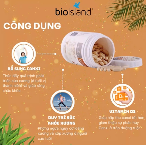 Bio Island Milk Calcium Bone Care – Bổ Sung Canxi Từ Sữa Bò Với Vitamin D3 K2 Hỗ Trợ Xương Khỏe Mạnh, Duy Trì Mật Độ Xương
