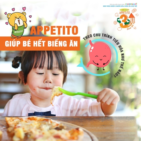 Siro ăn ngon Fitobimbi Appetito, Giảm biếng ăn cho bé, giúp bé hấp thu dinh dưỡng hiệu quả (Chai 200ml)