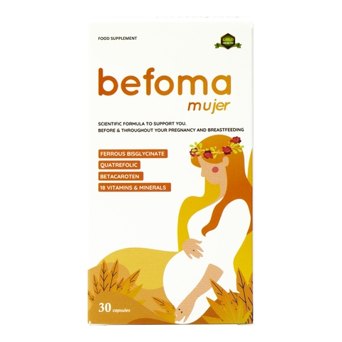 Viên uống Vitamin tổng hợp Aplicaps Befoma Mujer bổ sung Sắt, Vitamin và khoáng chất cho bà bầu (30 viên)