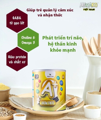 Sữa Hạt Thực Vật Hữu Cơ Miwako A+ Vị Vani 700g, 400g Cho Trẻ Từ 1-6 Tuổi Dị Ứng Đạm Sữa Bò