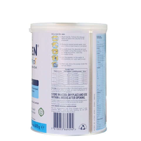 Sữa Bột Peptamen Junior Cho Trẻ Kém Hấp Thụ Suy Dinh Dưỡng 400g 2026 – Sữa Đặc Trị Peptamen Junior Thủy Phân Protein Dễ Hấp Thu MCT Cao Năng Lượng Hỗ Trợ Tăng Cân Khỏe Mạnh Cho Bé Suy Dinh Dưỡng Rối Loạn Tiêu Hóa Chính Hãng Nestlé Mỹ Giá Rẻ