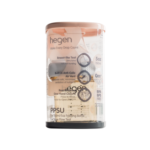 Bình sữa Hegen PPSU 150ml núm ti size S từ 1 – 3 tháng, White