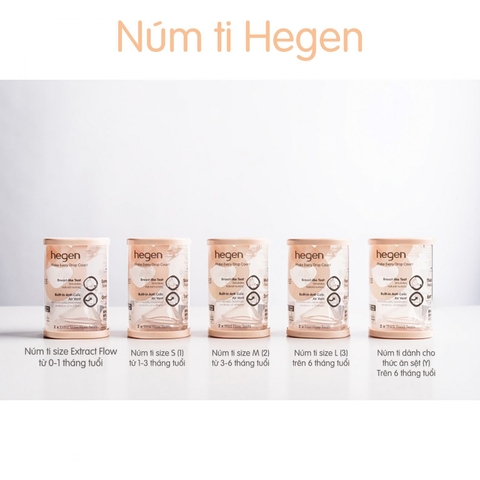 Bộ 2 Núm ti Hegen size Extract Flow số 0 từ 0 – 1 tháng Fullbox