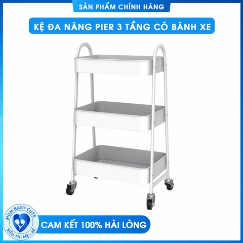 Kệ đa năng Pier 3 tầng có bánh xe, chất liệu thép chống gỉ