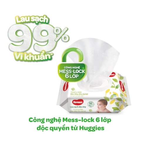 Khăn ướt huggies không mùi 64 tờ