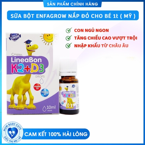 Siro Bổ Sung Vitamin Tăng Chiều Cao Cho Bé Lineabon K2+D3 Ergopharm 10ml