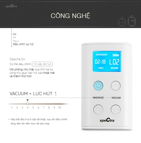 Máy hút sữa điện đôi Spectra 9 Plus chính hãng Hàn Quốc