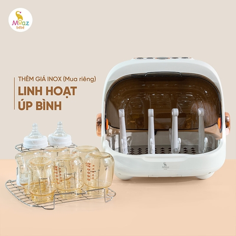 Máy Úp Bình Tiệt Trùng Sấy Khô Tia UVC Moaz BéBé MB-044 – Máy Tiệt Trùng Bình Sữa UV, Sấy Khô, Bảo Quản Bình Sữa Cho Bé Sơ Sinh, Thiết Kế Nhỏ Gọn